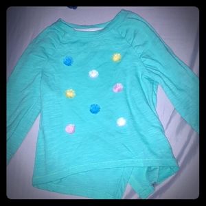 Cat & Jack Green PomPom shirt